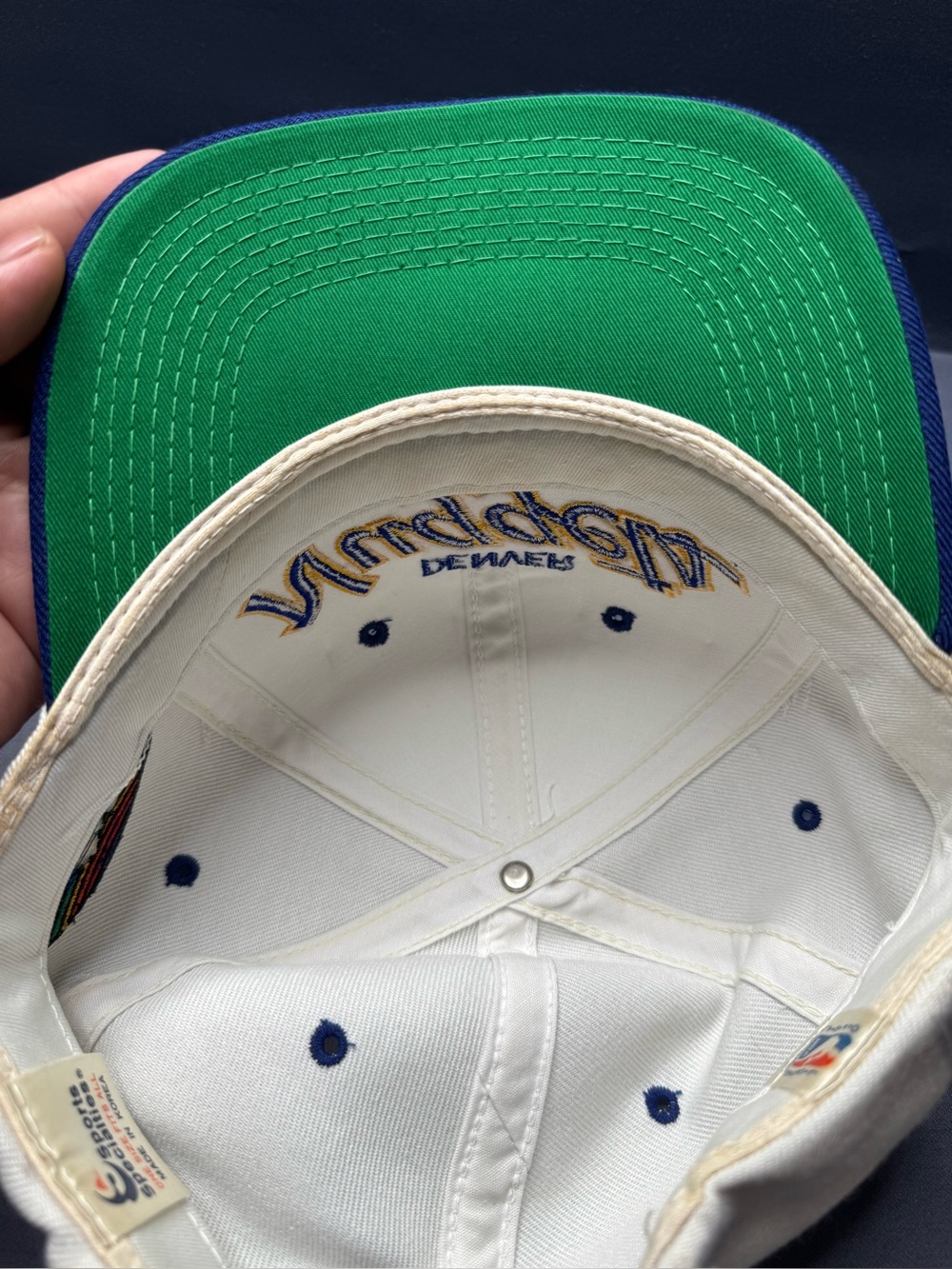 Vintage Denver Nuggets Sports Specialties Two Tone Script W/ Side Logo - Picture 7 of 9